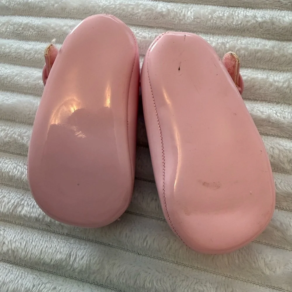 Pink Girls Mary Jane Shoes With Velcro Strap